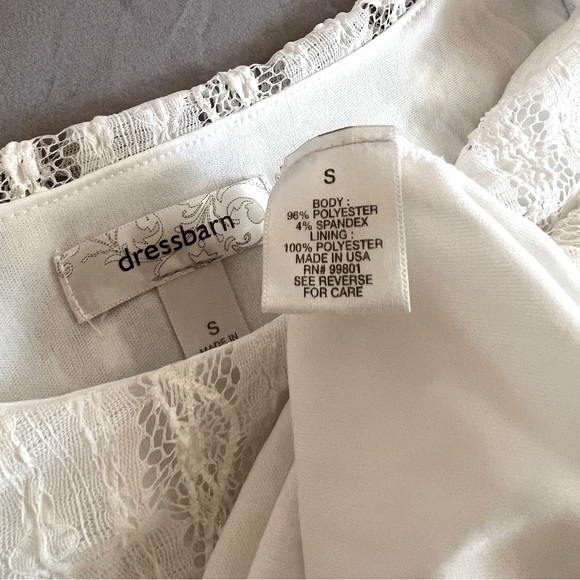Dress barn white Lace Lined Top Angel Bat Wing Sleeves Top Size S - Picture 5 of 9